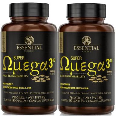 KIT 2X SUPER OMEGA 3 TG (180 CAPS) 1000MG - ESSENTIAL NUTRITION