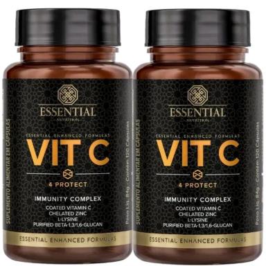 KIT 2X VIT C 4 PROTECT - VITAMINA C - (120 CAPS) - ESSENTIAL NUTRITION