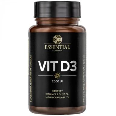 VIT D3 2000UI VITAMINA D3 COM TCM - (120 CAPSULAS) - ESSENTIAL NUTRITION