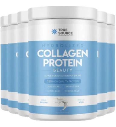 COLLAGEN PROTEIN 6 X 450G TRUE SOURCE SEM SABOR