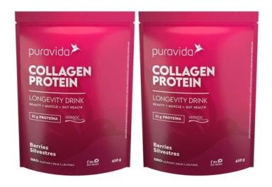 COLLAGEN PROTEIN BERRIES SILVESTRE 2 X 450G PURAVIDA