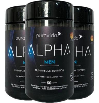 ALPHA MEN MULTIVITAMíNICO 3 X 60 CáPSULAS PURAVIDA