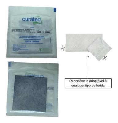 KIT CURATEC CARVÃO ATIVADO COM PRATA PLUS 10X10CM COM 2 UNIDADES