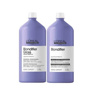 KIT L'ORéAL BLONDIFIER GLOSS - SHAMPOO E CONDICIONADOR 1500ML