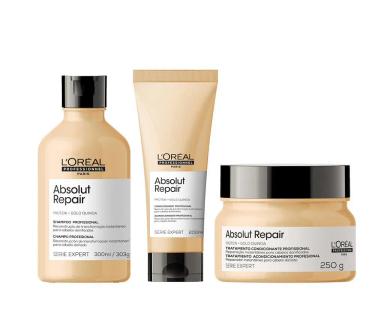 KIT L'ORéAL GOLD QUINOA - SHAMPOO, CONDICIONADOR E MáSCARA