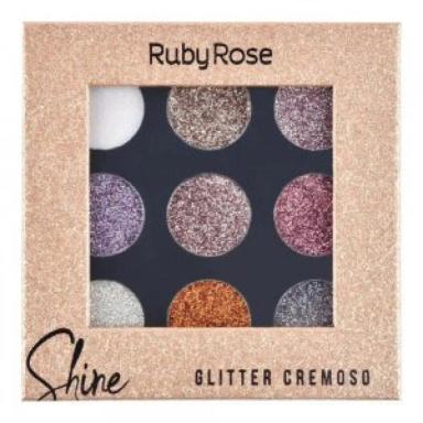 RUBY ROSE PALETA DE SOMBRAS SHINE GLITTER CREMOSO HB8407G