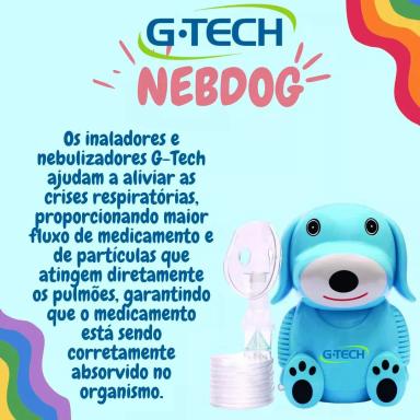 INALADOR NEBULIZADOR G-TECH INFANTIL NEBDOG CACHORRO AZUL
