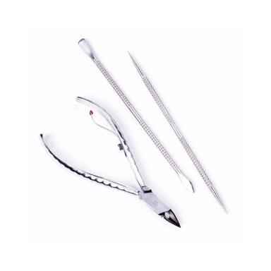 ALICATE DE CUTíCULA MUNDIAL PROFISSIONAL COM ESPáTULA E PALITO 778EP