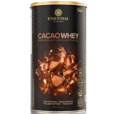 CACAO WHEY - WHEY PROTEIN HIDROLISADO E ISOLADO - 840G - ESSENTIAL NUTRITION