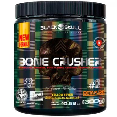PRE TREINO BONE CRUSHER - NOVA FORMULA - 300G - FRUTAS AMARELAS - BLACK SKULL