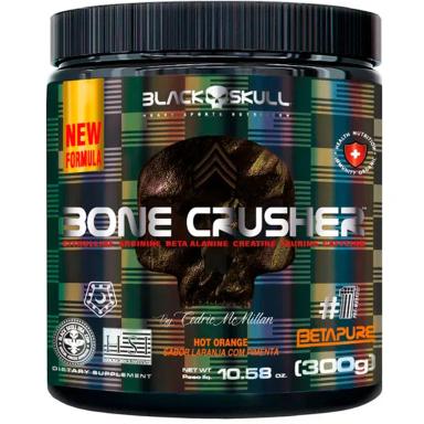 PRE TREINO BONE CRUSHER - NOVA FORMULA - 300G - HOT ORANGE - BLACK SKULL