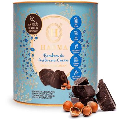 BOMBOM DE AVELã COM CACAU - LATA 200G - HAOMA