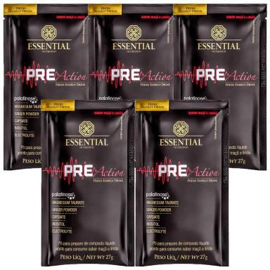 PRE ACTION  APPLE LEMONADE- KIT 5X SACHES 27G CADA - ESSENTIAL NUTRITION