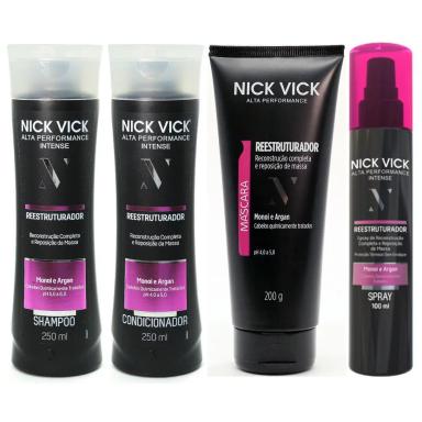 NICK VICK ALTA PERF REESTRU, SHAMPOO COND MASCARA E SPRAY