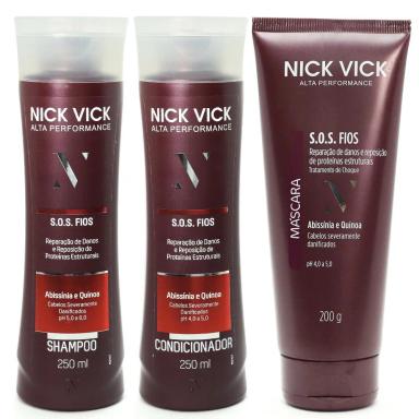 KIT NICK VICK SOS SHAMPOO CONDICIONADOR E MáSCARA