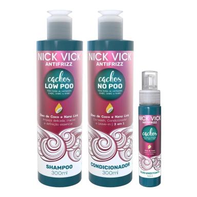 KIT NICK VICK ANTIFRIZZ CACHOS 3 ITENS