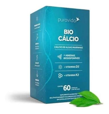 BIO CáLCIO MARINHO + VITAMINA D3 K2 PURAVIDA 60CAPS