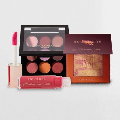 Kit Paleta de Sombras To Go Fire + Blush Sun Kissed + Brilho Labial Berry Pink (3 Produtos)