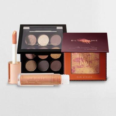 Kit Paleta de Sombras To Go Basic + Blush Sun Kissed + Brilho Labial Sunset (3 Produtos)