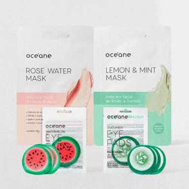 Kit Relaxamento À Dois - 2 Máscaras Faciais+ 2 Máscaras P/ Olhos