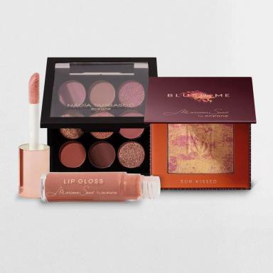 KIT PALETA DE SOMBRAS TO GO NUDE + BLUSH SUN KISSED + BRILHO LABIAL NUDE ME (3 PRODUTOS)