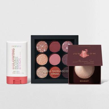 KIT ILUMINADOR + BLUSH EM BASTãO + PALETA DE SOMBRAS TO MY GLAM (3 PRODUTOS) - xpto