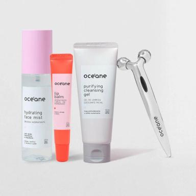 Kit Gel de Limpeza Facial Massageador Bruma Hidratante Hidratante Labial Não