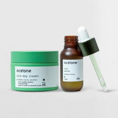 Kit Hidrata E Acalma – Sérum Facial de Cica + Creme Facial Diurno (2 Produtos) Não