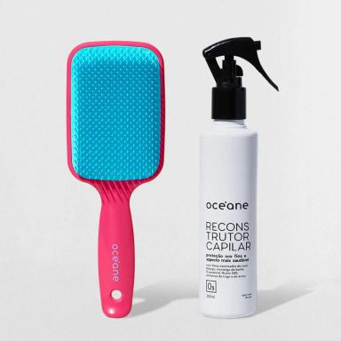 KIT RECONSTRUTOR CAPILAR + ESCOVA DE CABELO NEON BRUSH (2 PRODUTOS)