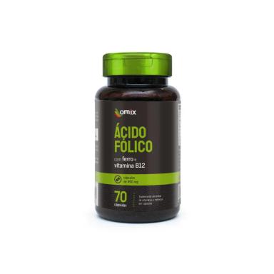 ÁCIDO FóLICO, FERRO E VITAMINA B12 (70 CáPSULAS) - OMIX