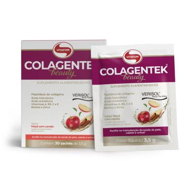COLáGENO COLAGENTEK BEAUTY 30 SACHêS 3,5G MAçA C/ CANELA VITAFOR