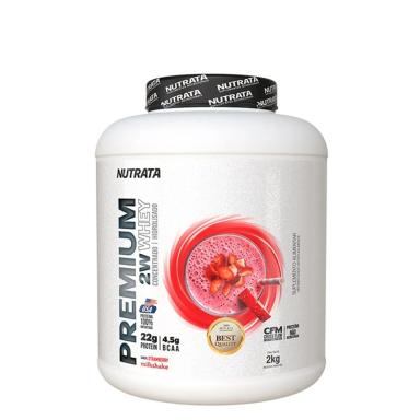 PREMIUM WHEY - 2000G MILKSHAKE DE MORANGO - NUTRATA