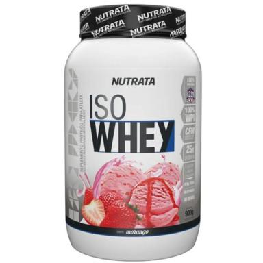 ISO WHEY - 900G MORANGO - NUTRATA