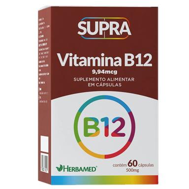 SUPRA VITAMINA B12 - 500MG 60 CáPSULAS - HERBAMED