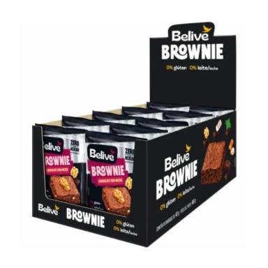 BROWNIE CHOCOLATE COM NOZES SEM GLúTEN, SEM LEITE, ZERO AçúCAR BELIVE CONTENDO 10 UNIDADES DE 40G CADA