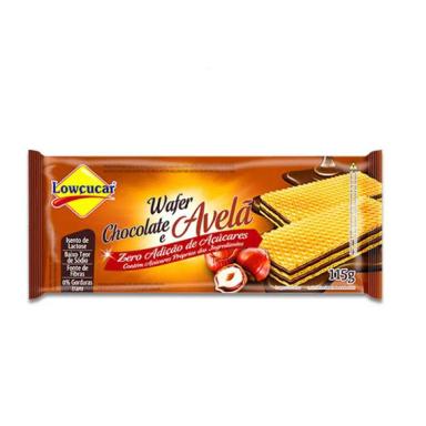 BISCOITO WAFER CHOCOLATE E AVELã ZERO LACTOSE, ZERO AçúCAR LOWçUCAR 115G