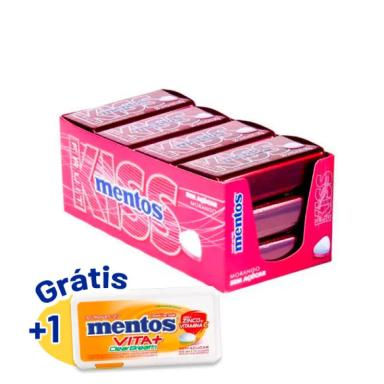 MENTOS KISS LATINHA MORANGO CONTENDO 12 LATAS DE 35G CADA