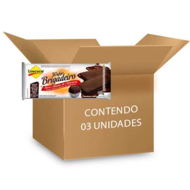 BISCOITO WAFER BRIGADEIRO ZERO LACTOSE, ZERO AçúCAR LOWçUCAR CONTENDO 3 PACOTES DE 115G CADA