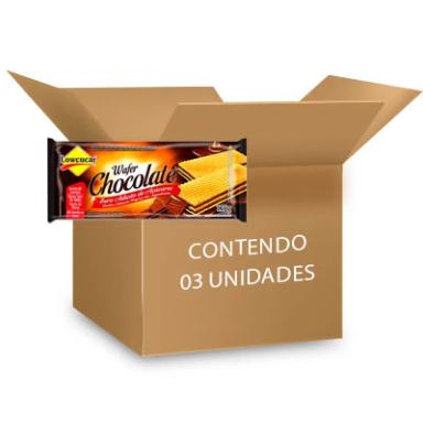 BISCOITO WAFER CHOCOLATE ZERO LACTOSE, ZERO AçúCAR LOWçUCAR CONTENDO 3 PACOTES DE 115G CADA