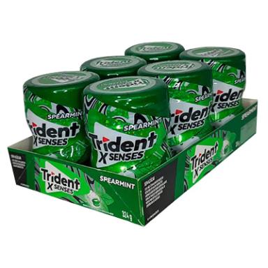 TRIDENT X SENSES MENTA SPEARMINT CONTENDO 6 POTES DE 54G CADA