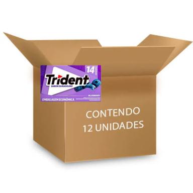 TRIDENT EMBALAGEM ECONôMICA BLUEBERRY 14 UNIDADES CONTENDO 12 CAIXINHAS DE 25,2G CADA
