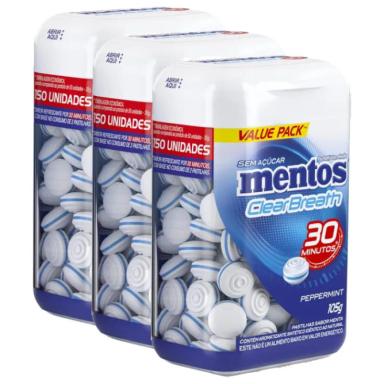 MENTOS CLEARBREATH POTãO PEPPERMINT CONTENDO 3 UNIDADES DE 105G CADA