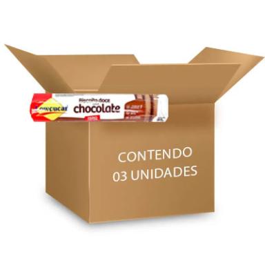 BISCOITO ZERO LACTOSE, ZERO AçúCAR CHOCOLATE LOWçUCAR CONTENDO 3 PACOTES DE 95G CADA