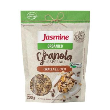 GRANOLA ORGâNICA CHOCOLATE E COCO JASMINE 200G