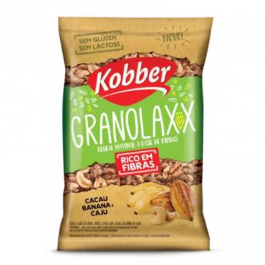 GRANOLAXX SEM GLúTEN, SEM LACTOSE CACAU, BANANA E CAJU KOBBER 200G