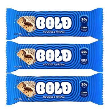 BOLD BARRA DE PROTEíNA COOKIES &amp;amp;AMP; CREAM CONTENDO 3 UNIDADES DE 60G CADA