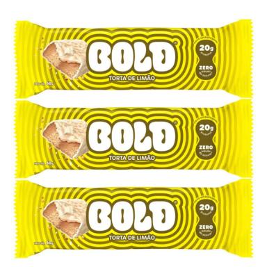 BOLD BARRA DE PROTEíNA TORTA DE LIMãO CONTENDO 3 UNIDADES DE 60G CADA
