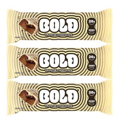 BOLD BARRA DE PROTEíNA TRUFA DE CHOCOLATE CONTENDO 3 UNIDADES DE 60G CADA