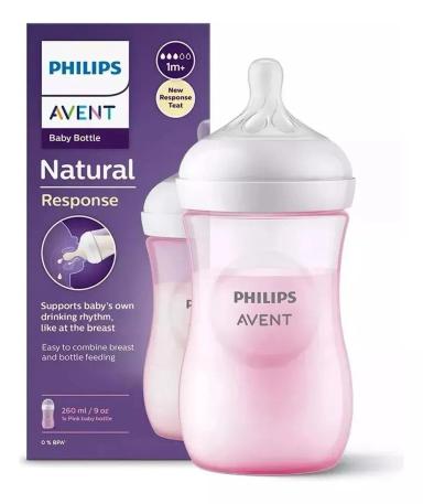 MAMADEIRA PéTALA 3.0 260ML ROSA COM BICO N°3 - 1M+ AVENT