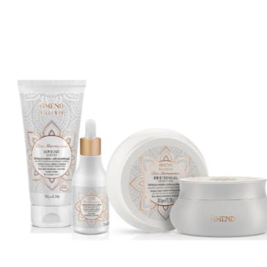 KIT AMEND ÓLEOS MARROQUINOS MILLENAR MáSCARA, BALM SELANTE 180G E ELIXIR NUTRITIVO 75ML.